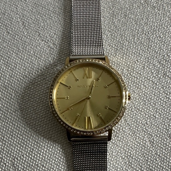 Vince Camuto Gold Dial Watch with Silver Mesh Band - Picture 1 of 6